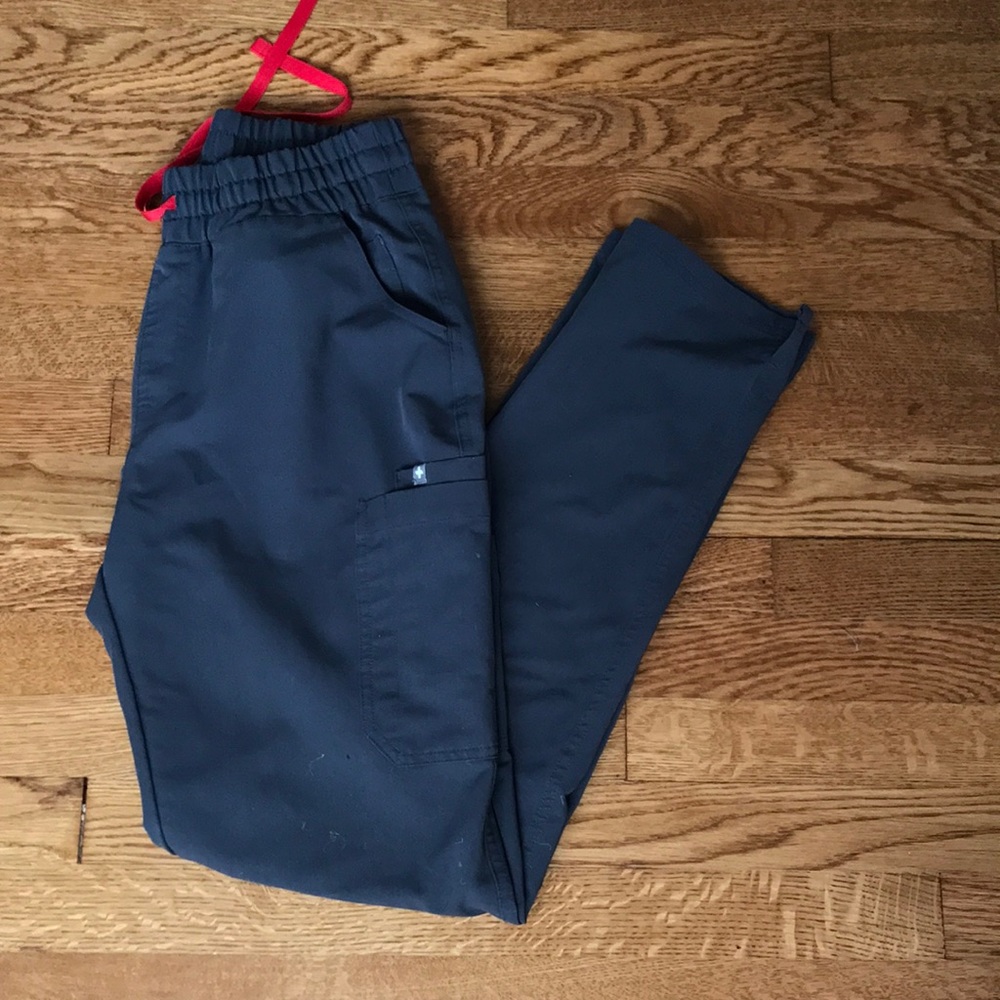 FIGS Charcoal Yola tall, high waisted skinny scrub pant, size Small